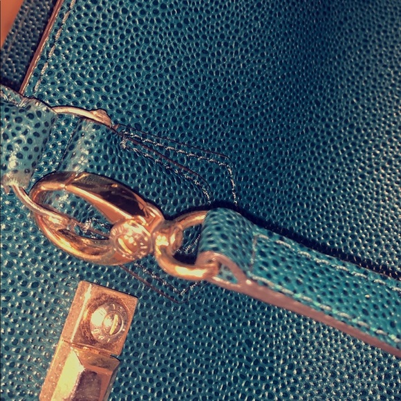 Henri Bendel CARLYLE SATCHEL-CAVIAR in color AQUA - Picture 5 of 8